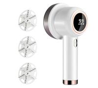 Electric Lint Remover for Clothes Adjustable 3-Speed Fabric Shaver with 6 Cutter Leaf and LED Display Bobble Remover Portable Debobbler with 3 Use Protection and 3 Replacement Cutter White.