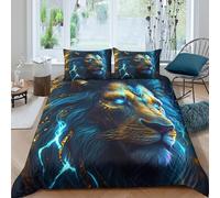 Electric Lion 3D Duvet Set Microfiber Bedding Teens Room