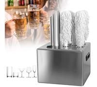 Electric liquidGlass Polishing Machine,Commercial Glass Washer,304 Stainless Steel Material,with 5 Cleaning Brush,Applicable Multiple Cup Types,for Hotels,Caterers,Bars,Restaurants