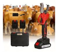 Electric Livestock Ear Tagging Tool Rechargeable Battery Plier for Cattle Cow Pig Sheep Goats Easy to Use Fast Tagging(Black red)