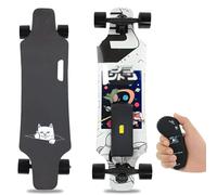 Electric Longboard for Adults with Smart Remote, 25km/h Speed and 15 km Range Capability, 4-Speed Adjustment with Display System, Electric Mountain Board Design up to 90 kg Load(B15Km,Smart Remote)