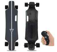 Electric Longboard for Adults with Smart Remote, 25km/h Speed and 15 km Range Capability, 4-Speed Adjustment with Display System, Electric Mountain Board Design up to 90 kg Load(C15Km,Smart Remote)