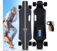 Electric Longboard Skateboard, All-Terrain 350W Brushless Cruiser with Remote, 4-Speed, 15km Range, 330lb Capacity, Maple Deck, Perfect for Commuting and Recreation