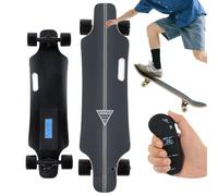 Electric Longboard Skateboard For Adults & Beginners - 7 Ply Maple Deck W/Shock Absorption, 15%-30% Hill Climb, Lcd Remote W/4-Speed Control, 330lbs Capacity,For Beginners-Pro 15km