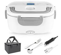 Electric Lunch Box 2 in 1, Electric Lunch Box Food Heater Car and Home Use Portable Lunch Heater 110V & 12V/24V 40W - Stainless Steel Portable Food Warmer