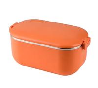 Electric Lunch Box, Food Warmer Heater 12V/110/220V, 1L Capacity Heat-Up Lunch Box, Portable Food Warmers for Cars/Trucks/Homes(Orange)
