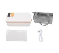 Electric Lunch Box for Adults, 1L Stainless Steel Heated Lunch Box Battery Powered Food Warmer Portable Food Container for Travel Work (Blanco)