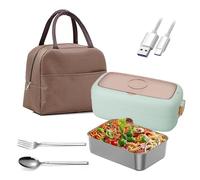 Electric Lunch Box for Adults, Portable Food Heater, USB Powered, Long-Lasting Thermal Insulation, Green