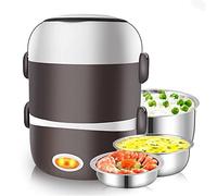 Electric Lunch Box Three layers Stainless Steel Heating Rice Office Worker Plug In Electric Heating Thermal Insulation Lunch Box
