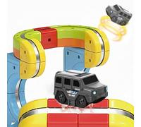 Electric Magnetic Car for Magnetic Building Blocks, Anti-Gravity Small Car with Type-C Charging, 2.36 Inch Mini Vehicle for MagnaTiles Style Compatible Track, STEM Toy for Kids Boys Girls