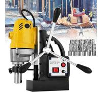 Electric Magnetic Drill Press, 1100W Power with 11 Drill Bits, Ideal for Steel Structure and Shipbuilding Projects