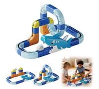 Electric Magnetic Train Track Sets - 117 PCS Click Rail Track Toy,DIY Race Car Tracks Building Kits with Trains,Magnetic Train Set,STEM Toy for Toddlers and Kids, Boys and Girls Ages 3-8,Party Gift