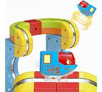 Electric Magnetic Train, Type C Charging Electric Train Toys, USB Rechargeable Magnetic Rail Car for Toddlers Connection (blue)