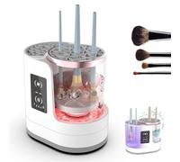 Electric Makeup Brush Cleaner - Automatic Cleaning & Quick Drying Tool for Effortless Makeup Routine(Blanc cassé)