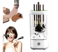 Electric Makeup Brush Cleaner Machine, 2025 New Automatic Portable USB Reusable Make Up Brush Cleaner Set, Makeup Brushes Cleaner for Quick Cleaning and Drying All Size Beauty Makeup Brushes (White)