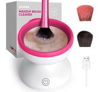 Electric Makeup Brush Cleaner Machine - Alyfini Portable Automatic USB Cosmetic Brush Cleaner Tools for All Size Beauty Makeup Brushes Set (Pink)
