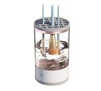 Electric Makeup Brush Cleaner Machine Automatic Cosmetic Cleaning Device Powerful with 7000rpm Speed Sonic Vibration Transparent Body Integrated Storage USB Plug and Play for Beauty Brushes