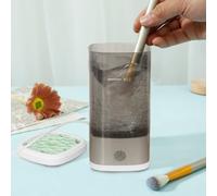 Electric Makeup Brush Cleaner Machine Deeply Clean Rotating Brush Head Makeup Brush Cleaner Time Saving Rotating Makeup Brush Cleaner Tool to Wash Dry Makeup Brush for Home Travel