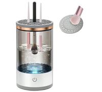 Electric Makeup Brush Cleaner Machine with Makeup Brush Cleaning Mat, Portable Cosmetic Brush Cleaner with Makeup Brush Holder, Automatic Spinning Makeup Brush Cleaner for All Size Makeup Brushes