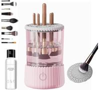 Electric Makeup Brush Cleaner, Makeup Brush Cleaner Automatic Brush Washer, Machine Automatic Portable USB Reusable Make Up Brush Cleaner Set, Fits All Size Brushes for Cosmetic and Beauty (Pink)