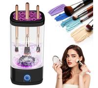 Electric Makeup Brush Cleaner,Quick Efficient Makeup Cleaner For Cleaning and Drying All Brush Types, Portable Automatic Makeup Brush Cleaning Solution for Beauty Lovers-Black