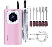 Electric Manicure Set, Rechargeable Nail Drill, 45000RPM Electric Manicure Set with LCD Screen File Machine for Acrylic Gels Nails Manicures