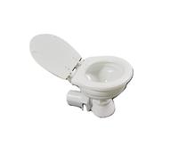 Electric Marine Toilet 12V - Self-Priming Dual-Pump Flush, Ceramic Bowl, Macerator & Scavenger Pump, Above/Below Waterline, SFBPMTE1