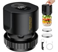 Electric Mason Genie Vacuum Sealer Kit with Can Opener, Regular and Wide Mouth Mason Jar Lids, Mason Jar Vacuum Sealer for Food Storage and Fermentation (Black-60S)
