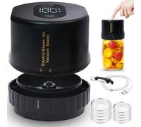 Electric Mason Jar Vacuum Sealer | Automatic Wide Mouth and Regular Mouth Mason Jar Vacuum Sealer Kit, Comes with 5 Lids Each Size, Lid Opener, and a Charging Cable
