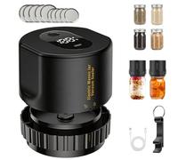Electric Mason Jar Vacuum Sealer Kit, 2 in 1 Cordless Vacuum Sealer Machine | Wide & Regular Mouth Seal Containers with Can Opener | Food Storage and Fermentation Pickles, Jam, Salad, Overnight Oats