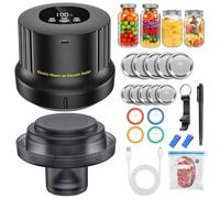 Electric Mason Jar Vacuum Sealer Kit-Automatic-Jar-Vacuum-Sealing-for-Canning Jars,3 in 1 Cordless Vacuum Sealer Machine with Wide&Regular Mouth Mason Lids/Vacuum Bags/Seal Containers for Food Storage