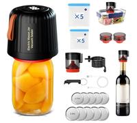 Electric Mason Jar Vacuum Sealer Kit, Automatic Vacuum Jar Sealer Machine, Jars Vacuum Sealing Machine with Retractable Air Extraction Tube and LED Display for Food Saver and Fermentation
