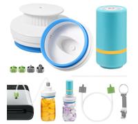 Electric Mason Jar Vacuum Sealer Kit Fits Wide & Regular Mouth Canning Sealer Set Compatible with All FoodSaver Models, Vacuum Seal Containers Vacuum Zipper Bags