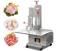 Electric Meat Band Saw Machine,750W Bandsaw for Bone Cutting, Stainless Steel 47 X 32.5Cm Commercial Meat Cutter, 0-13Cm Cutting Thickness for Chicken Fish Beef, with 6 S