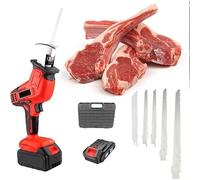 Electric Meat Bone Saw, Handheld Cordless Saw for Cutting Wood, Meat, PVC - Professional Reciprocating Tool for Butcher Shop and Home Use