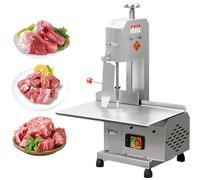 Electric Meat Bone Saw Machine - 750W High Power Cutter with 5 Saw Blades, Adjustable 0-13cm Cutting Thickness for Large Bones, Frozen Meat and More