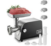 Electric Meat Grinder 1200W, with 3 Cutting Plates, Multifunctional Sausage Maker, Automatic Sausage Stuffer Grinding Mincing Machine, Reverse Function