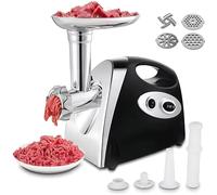 Electric Meat Grinder, 300w Stainless Steel Meat Mincer Sausage Stuffer, Food Grinding Mincing Machine, 3 Different Cutting Plates, Reverse Function, for Minced Meat, Sausage, Minced Garlic