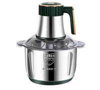 Electric Meat Grinder, 500W Electric Food Chopper with 5L Stainless Steel Bowl, 5 Speed Control, Push Button Meat Mincer Food Processor with 6 Blades, for Vegetable Fruit Garlic (Color : Green)