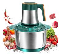 Electric Meat Grinder, 500W Stainless Steel Food Processor with 5 Speeds, 5L Capacity, Vegetable Slicer, Includes 6 Blades for Chopping Meat and Sausage