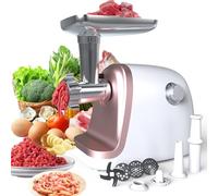 Electric Meat Grinder and Sausage Maker with 3 Cutting Plates and Sausage Stuffers Tubes, Overheating Protection, Heavy Duty for Home and Commercial Kitchens