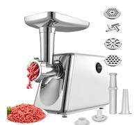 Electric Meat Grinder, Multifunctional Sausage Maker with Reverse Function, Stainless Steel Mincing Machine for Meat, Fruits, Vegetables