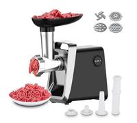 Electric Meat Mincer Grinder,Stainless Steel Meat Mincer & Sausage Stuffer, Food Grinding Mincing Machine, Sausage Maker Stuffer with 8 Attachments Included Grind Variety of Poultry Meat (A)