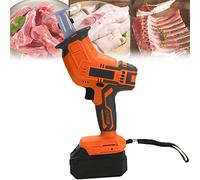 Electric Meat Saw for Cutting Frozen Meat and Bones, Handheld, Variable Speed, Includes 2 Blades and Battery