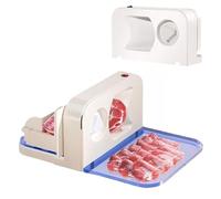 Electric Meat Slicer, 150w Bread Slicer Machine Foldable, Adjustable Thickness 1-15mm & 16.5cm Stainless Steel Serrated Blade, Meat Slicer for Cheese Bread and Commercial, Household Use