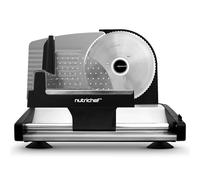 Electric Meat Slicer | 200W Automatic Meat & Bread Slicer | Adjustable Dial for 0-15mm Cutting Range Thickness | Removable 7.5 in Stainless Steel Blade & Food Pusher for Safety (Black)