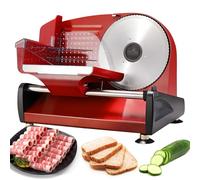Electric Meat Slicer, Adjustable Thickness 1-15mm, Removable Stainless Steel Blades, Safety Switch, for Deli Food, Cheese, and Bread