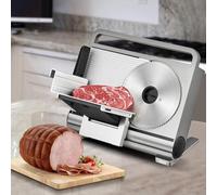 Electric Meat Slicer, Deli Slicer with 420 Stainless Steel Blade, Adjustable Thickness 1-15mm for Bread, Meat, Cheese & More, Foldable Commercial Cutting Machine