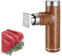 Electric Meat Tenderizer Tool, Handheld Tenderizing Machine with Stainless Steel Heads, 25W, 6 Adjustable Levels for Beef, Chicken, Pork, USB Charging, 49 Needles(Brown)