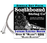 Electric Medium "Blues Blaster" 3-String Cigar Box Guitar Strings - Low Open G - GDG c